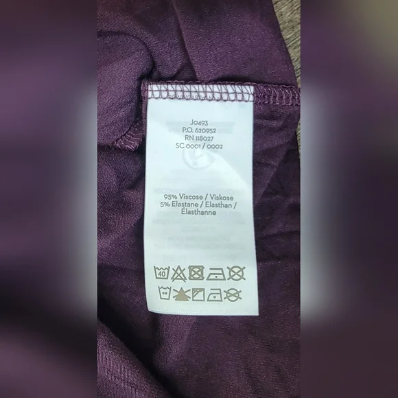 Boden Abigail Jersey Midi Dress Womens 8 Purple Black Leaf Print Long Sleeve - Picture 11 of 12